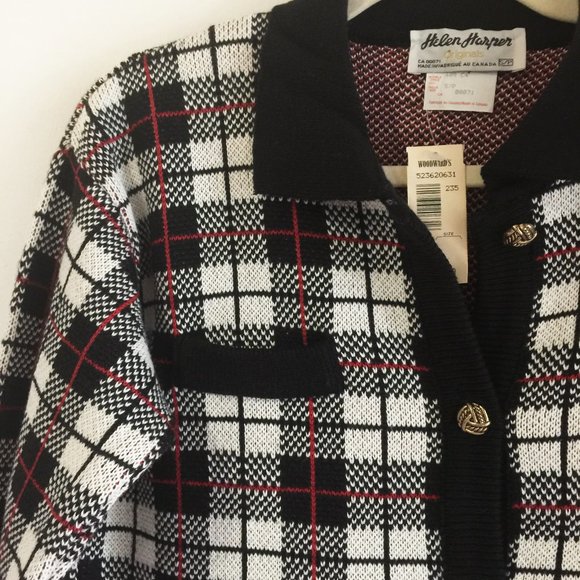 50% OFF Vintage Helen Harper plaid boxy cardigan